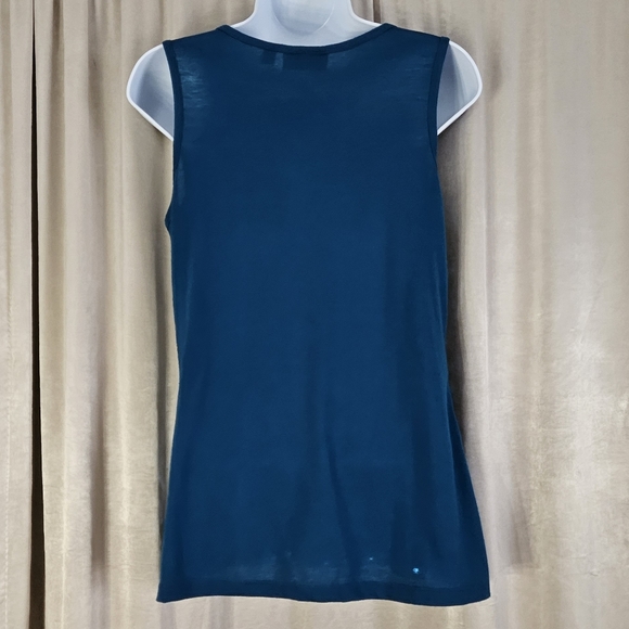 NWOT Versona teal blue sequined tank top blouse Womens Medium - Picture 2 of 8